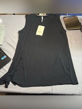 Fabletics Black Sleeveless Alia Tied Tank Top